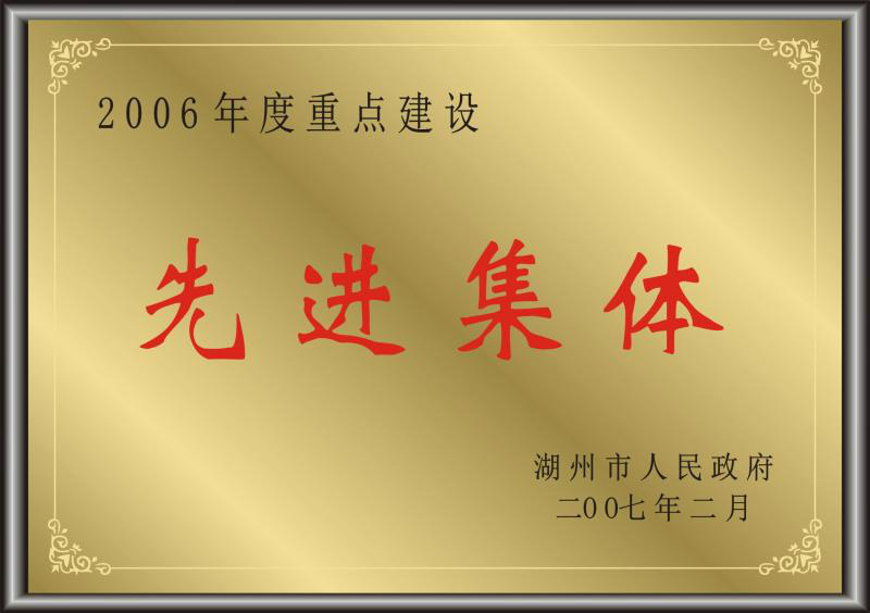 2006年度湖州市重點建設(shè)先進集體