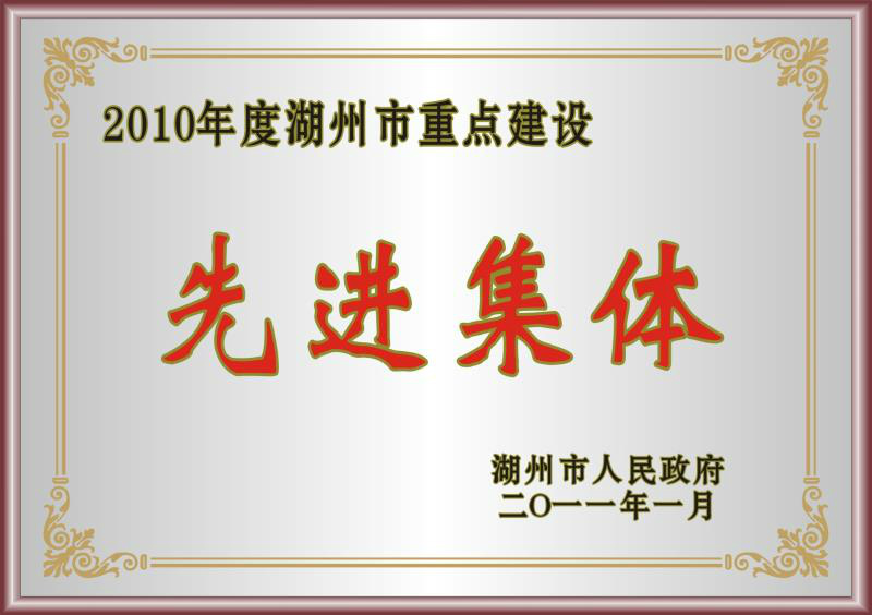 2010年度湖州市重點建設(shè)先進(jìn)集體